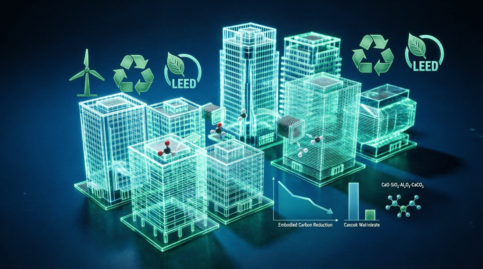 Concreto de baja huella de carbono y reducción del carbono incorporado